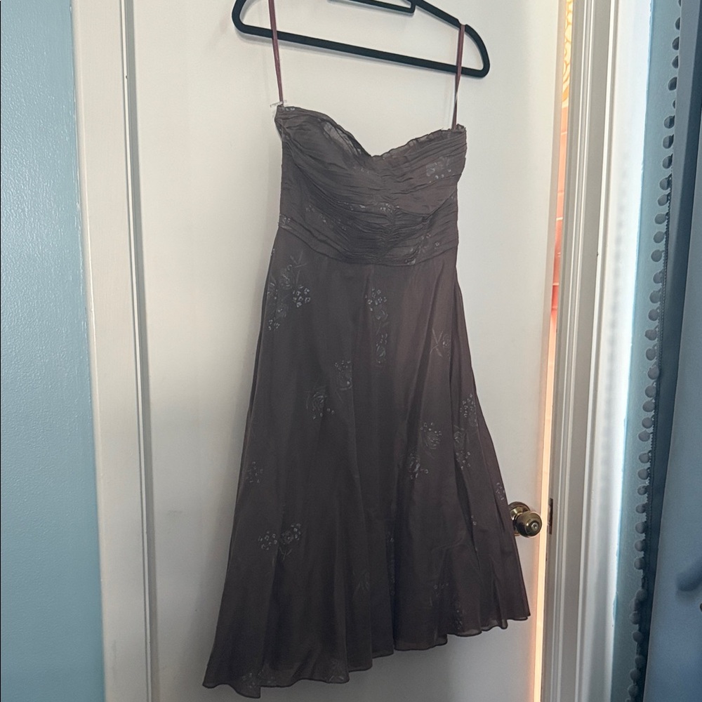 Odille Strapless Dress in Rich Brown